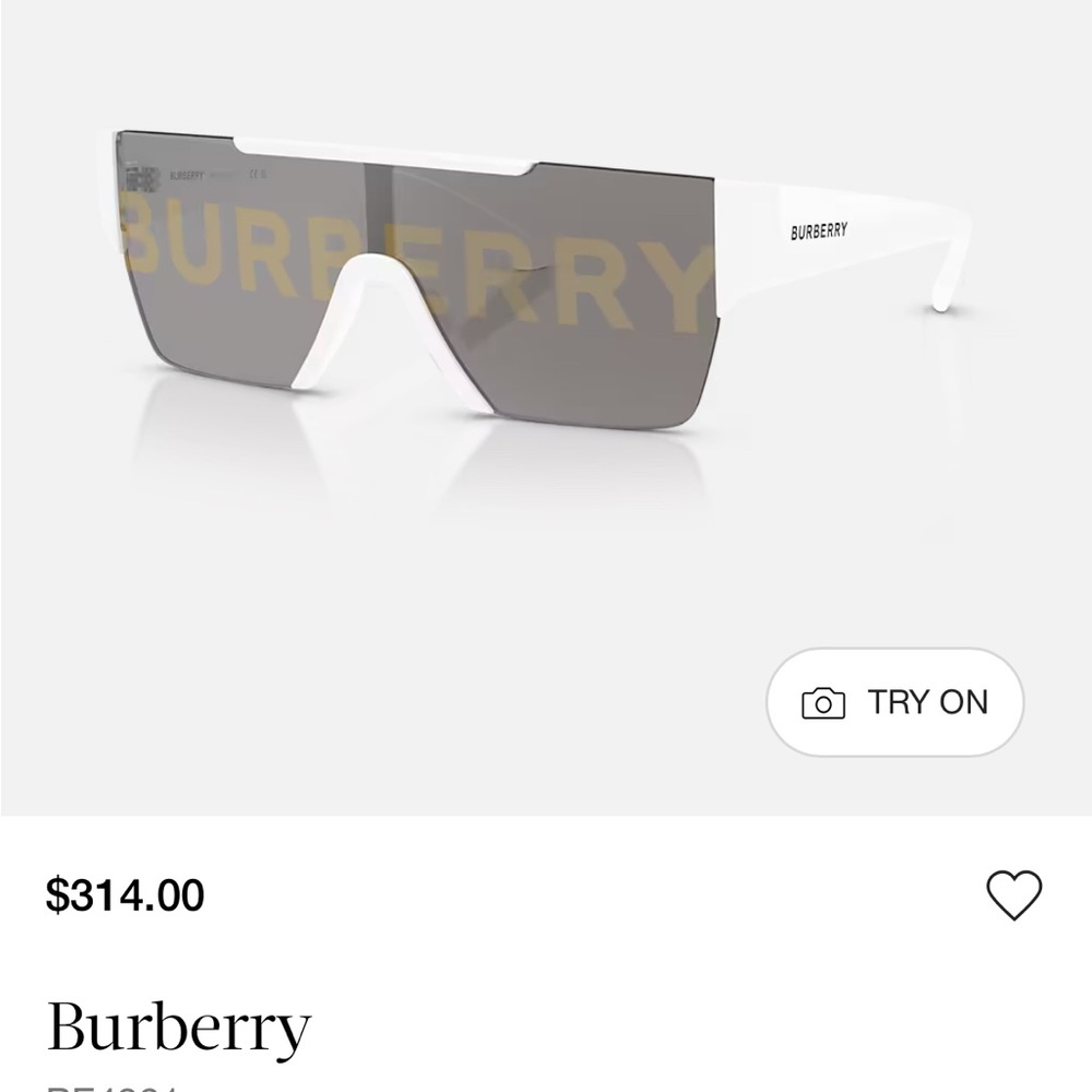 Burberry White and Black Sunglasses